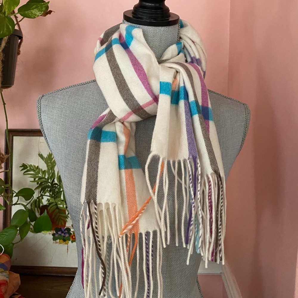 NWT Coach plaid cashmere scarf